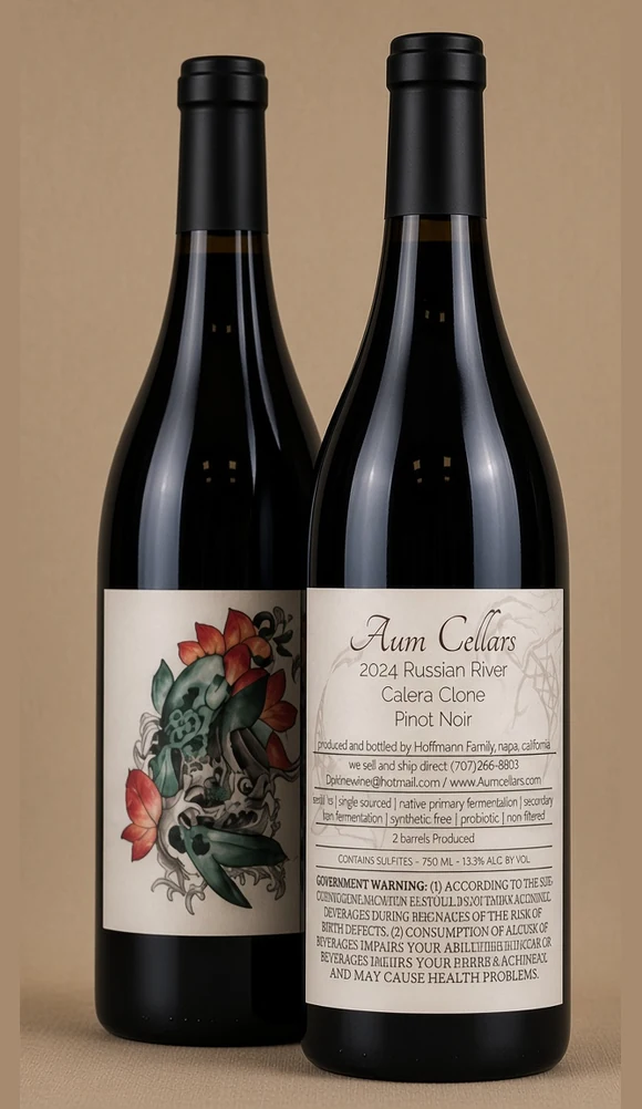 Aum Cellars Russian River Reserve Pinot Noir bottles
